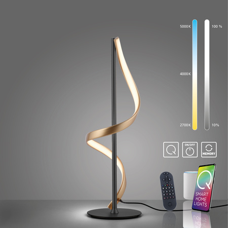 Lampa Stołowa Antracyt/złoty Q-SWING 003902-032191 Newgarden