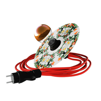 Snake EIVA z płaskim kloszem mini Ellep? "Maioliche", przenośna lampa do użytku zewnętrznego, z wodoodporną oprawką i wtyczką Creative cables BPSEEL02DD24-PSENESM09DD24MA03-L