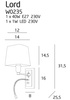 Lord W0235 kinkiet + led