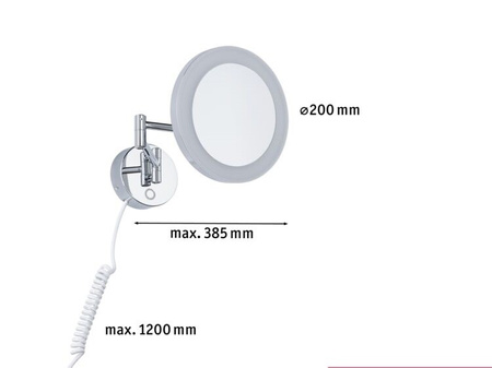 Lusterko kosmetyczne MASUA LED 4W 2700/4000/6500K +wyłącznik IP44 230V chrom / metal