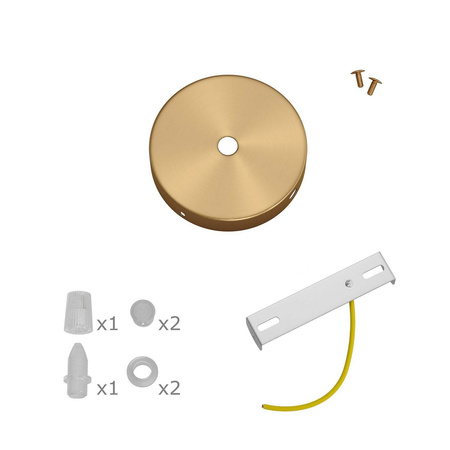 Okrągła metalowa podsufitka maskownica sufitowa Mini 1 otwór centralny i 2 otwory boczne Creative cables BKRM83FC2L-KRM83FC2LOTS