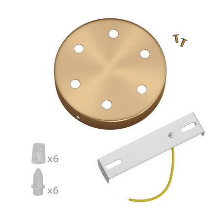 Okrągła podsufitka maskownica metalowa 6 otworów Creative cables BKRM126F-KRM126FOTS