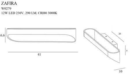 Maxlight Zafira W0279 Kinkiet Czarny