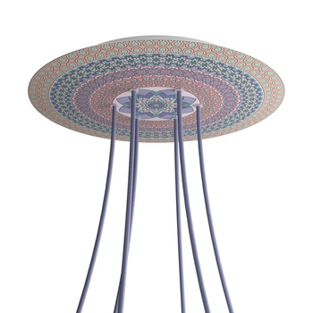 PROMO Duża okrągła podsufitka maskownica sufitowa XXL Rose-One, średnica 400 mm, 6 otworów i 4 otwory boczne - PROMOCJA Creative cables BKROR406F-PROMO-KROR406F303