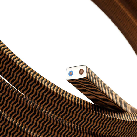 Kabel elektryczny do łańcuchów świetlnych w oplocie błyszczącym ZigZag Czarny - Bursztyn CZ22 Creative cables XZ15CZ22