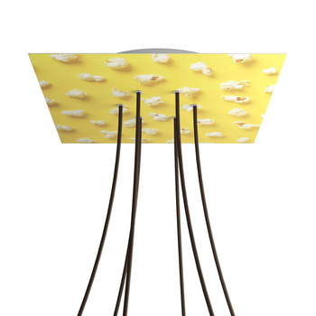 Kwadratowa podsufitka maskownica sufitowa XXL Rose-One, 400 mm, 6 otworów i 4 otwory boczne- PROMOCJA Creative cables BKROQ406F-PROMO-KROQ406F203