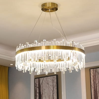 Stella GOLD Żyrandol 80cm złota lampa kryształowa glamour nowoczesna ULFN347 Unilight