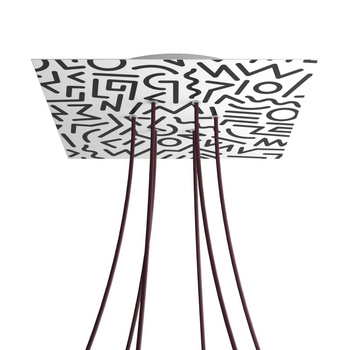 Kwadratowa podsufitka maskownica sufitowa XXL Rose-One, 400 mm, 6 otworów i 4 otwory boczne- PROMOCJA Creative cables BKROQ406F-PROMO-KROQ406F202