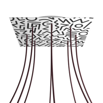 Kwadratowa podsufitka maskownica sufitowa XXL Rose-One, 400 mm, 8 otworów i 4 otwory boczne- PROMOCJA Creative cables BKROQ408F-PROMO-KROQ408F202