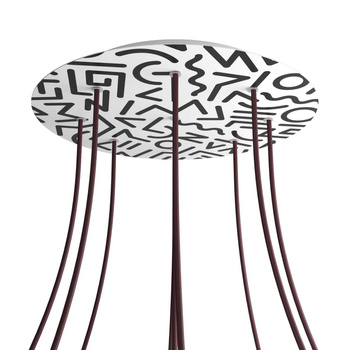 Duża okrągła podsufitka maskownica sufitowa XXL Rose-One, średnica 400 mm, 9 otworów i 4 otwory boczne - PROMOCJA Creative cables BKROR409EF-PROMO-KROR409EF202