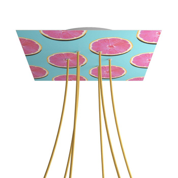 Kwadratowa podsufitka maskownica sufitowa XXL Rose-One, 400 mm, 6 otworów i 4 otwory boczne- PROMOCJA Creative cables BKROQ406F-PROMO-KROQ406F204