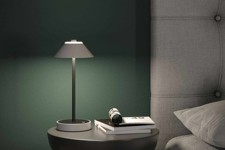 Lampka stołowa akumulatorowa PELLINI  LED DIM USB-C 2W 300lm 3000K-6500K IP20 beżowy / czarny matowy / metal PAULMANN PL71174