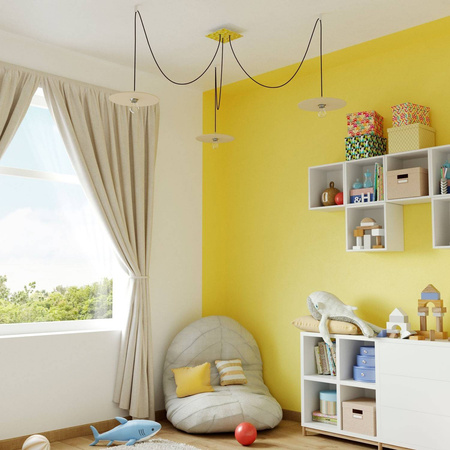 Duża kwadratowa podsufitka maskownica Rose-One, 200 mm, 3 otwory i 4 otwory boczne - PROMOCJA Creative cables BKROQ203TF-PROMO-KROQ203TF202