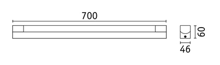Oprawa ścienna nad lustro QUASAR LED 11,2W 3000K 900lm 700mm IP44 230V czarny / metal