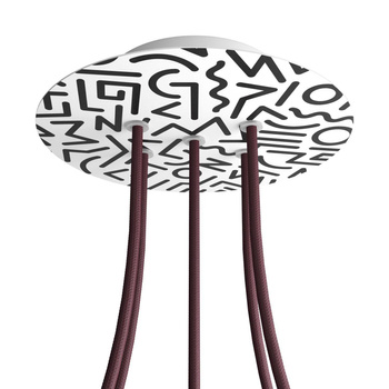 Duża okrągła podsufitka rozeta sufitowa Rose-One, średnica 200mm, 5 otworów i 4 otwory boczne  - PROMOCJA Creative cables BKROR205F-PROMO-KROR205F202