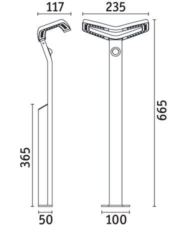 Oprawa ogrodowa ALARA LED SH Zigbee10W 450lm 2200K-3000K 665mm czujnik ruchu i zmierzchu IP44 230V antracyt / aluminium