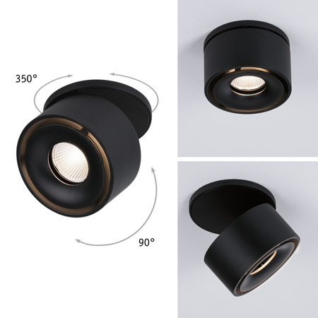 Oprawa wpuszczana LED Spircle czarny mat 8W 3000K 36 st.