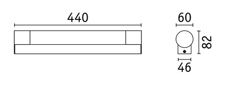 Oprawa ścienna nad lustro ORGON LED 7,5W 3000K 600lm 440mm IP44 230V czarny / aluminium