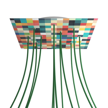 Kwadratowa podsufitka maskownica sufitowa XXL Rose-One, 400 mm, 12 otworów i 4 otwory boczne- PROMOCJA Creative cables BKROQ4012F-PROMO-KROQ4012F201