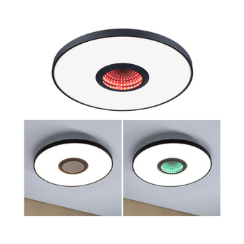 Plafoniera SPACEGLOW Three LED 3D DIM TunW RGB rainbow 21W 1400lm 3000-6500K pilot 230V czarny mat / metal / tworzywo PAULMANN PL71038