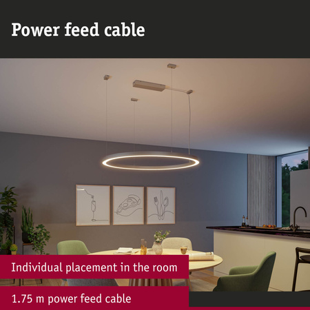 Przewód zasilający systemu LINION LED 1,75m IP20 24V DC szary / tkanina tworzywo sztuczne PAULMANN PL98191