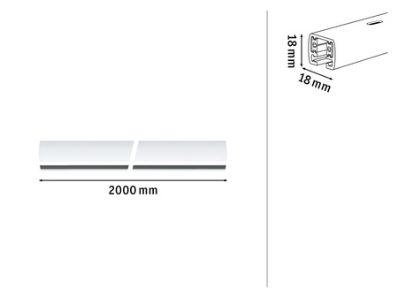 Szynoprzewód URail system 2m 230V biały RAL9003 / metal PAULMANN PL95641
