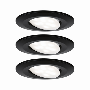 Zestaw opraw do wbudowania CALLA LED 3x6W 530lm okrągła wychylna 4000K IP65 230V czarny matowy PAULMANN PL99991