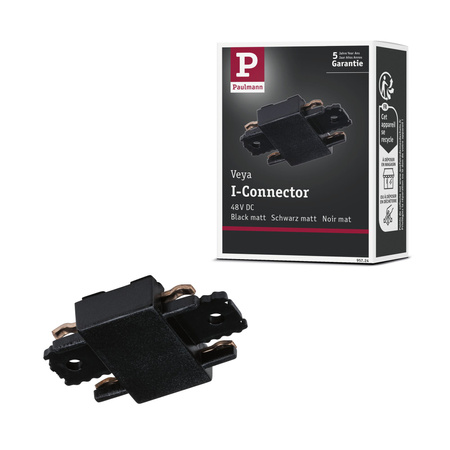 Łącznik szynowy I VEYA system 48V DC czarny matowy / tworzywo sztuczne PAULMANN PL95724