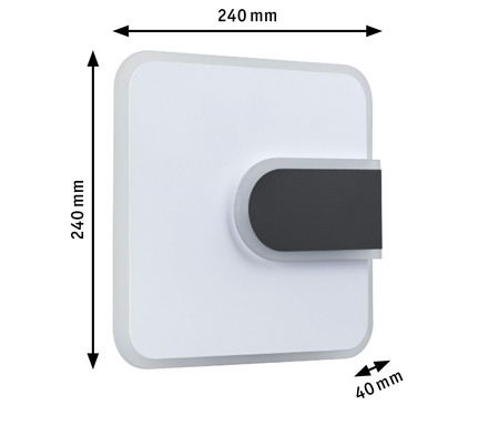 WD 2Form WL LED 16,1W 240x240mm Ws/Sz PAULMANN PL71168