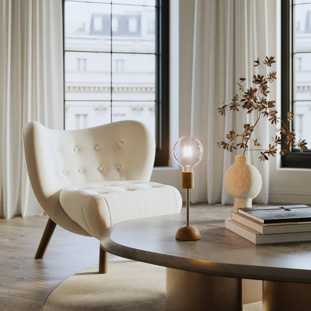 Przenośna i ładowalna lampa Cabless02 z żarówką G125 Globe Creative cables BCABLESS02-B04-CABLESS02-NAT-B04