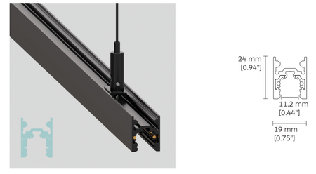 Szynoprzewód magnetyczny MICRO11 CORE11 zwieszana – minimalistyczny system oświetlenia DALI-2