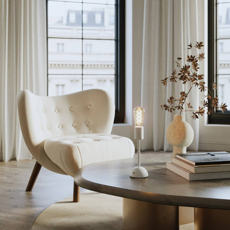 Przenośna i ładowalna lampa Cabless02 ze złotą żarówką Edison Creative cables BCABLESS02-B01-CABLESS02-VB-B01