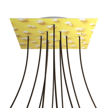 Kwadratowa podsufitka maskownica sufitowa XXL Rose-One, 400 mm, 10 otworów i 4 otwory boczne- PROMOCJA Creative cables BKROQ4010F-PROMO-KROQ4010F203