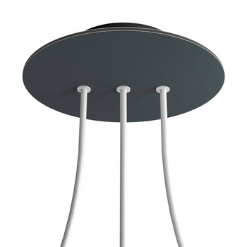 Duża okrągła podsufitka rozeta sufitowa Rose-One, średnica 200 mm, 2 otwory i 4 otwory boczne Creative cables BKROR203LF-KROVNR203LF111