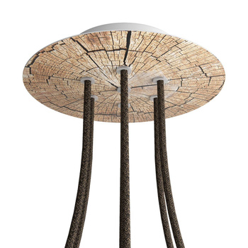 Duża okrągła podsufitka rozeta sufitowa Rose-One, średnica 200mm, 7 otworów i 4 otwory boczne  - PROMOCJA Creative cables BKROR207F-PROMO-KROR207F304