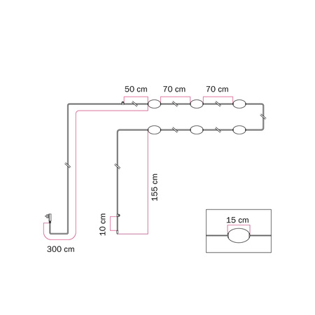 Duża kwadratowa podsufitka maskownica Rose-One, 200 mm, 4 otwory i 4 otwory boczne Creative cables BKROQ204F-KROVNQ204F113