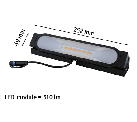 Wallwasher Plug & Shine ITO regul. 6W 3000K IP67 24V nabudowana antracyt / metal