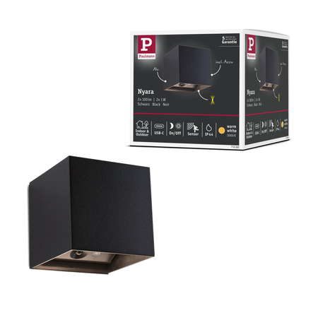 Mobile Wandl Nyara Sensor IP44 Sz Alu PAULMANN PL71282