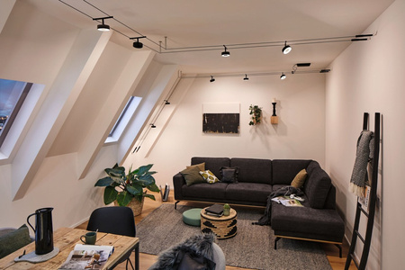 System linkowy DC Circle 5W Cz-mat /Chrom 230V/12V DC twszt 3000K