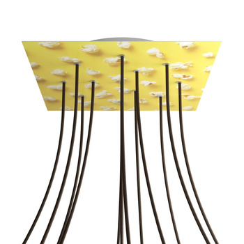 Kwadratowa podsufitka maskownica sufitowa XXL Rose-One, 400 mm, 12 otworów i 4 otwory boczne- PROMOCJA Creative cables BKROQ4012F-PROMO-KROQ4012F203