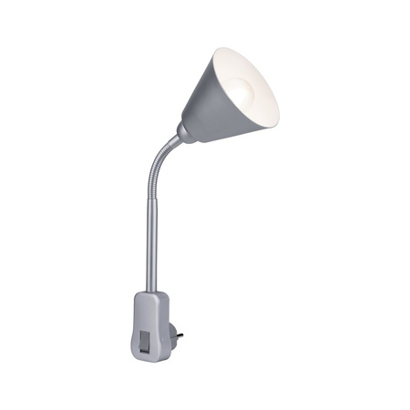 Lampa wtyczkowa JANUS elastyczne ramię  E14 max. 20W 230V szary