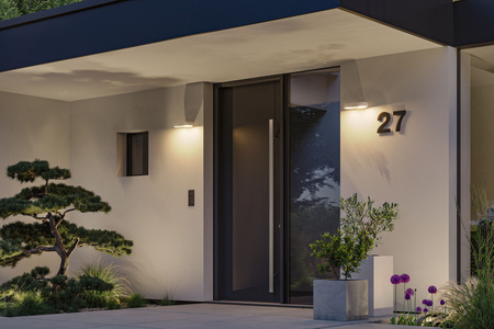 Oprawa elewacyjna SILMA LED 10W 2 450lm 3000K czujnik ruchu i zmierzchu IP44 230V biały / aluminium