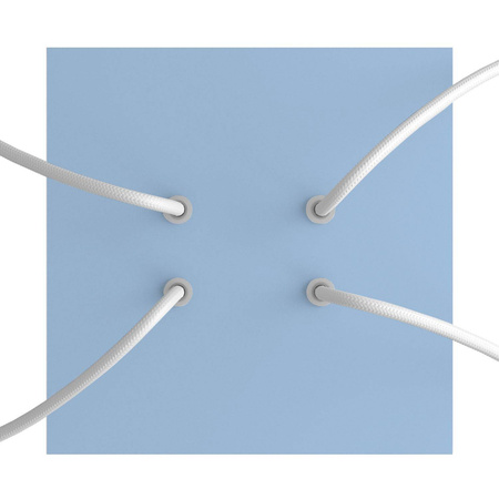 Duża kwadratowa podsufitka maskownica Rose-One, 200 mm, 4 otwory i 4 otwory boczne Creative cables BKROQ204F-KROQ204F114