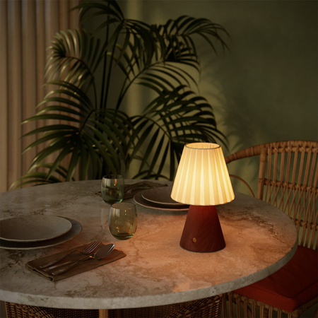 Przenośna i ładowalna lampa Cabless11 z żarówką Drop i kloszem Creative cables BCABLESS11-PARIME27-B02-CABLESS11-TERRA-PARIME27PLICR-L