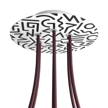 Duża okrągła podsufitka rozeta sufitowa Rose-One, średnica 200mm, 6 otworów i 4 otwory boczne  - PROMOCJA Creative cables BKROR206F-PROMO-KROR206F202