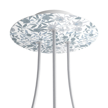 Duża okrągła podsufitka rozeta sufitowa Rose-One, średnica 200mm, 3 otwory i 4 otwory boczne  - PROMOCJA Creative cables BKROR203TF-PROMO-KROR203TF301