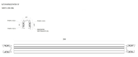 Maxlight Szynoprzewód 3-fazowy 2m Czarny