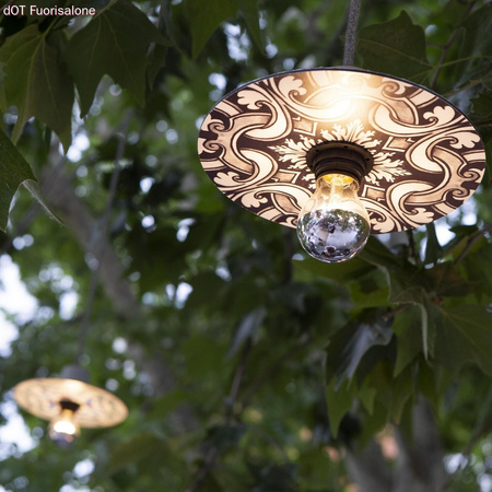 Snake EIVA z płaskim kloszem mini Ellep? "Maioliche", przenośna lampa do użytku zewnętrznego, z wodoodporną oprawką i wtyczką Creative cables BPSEEL02DD24-PSEEL02NESM04DD24MA04