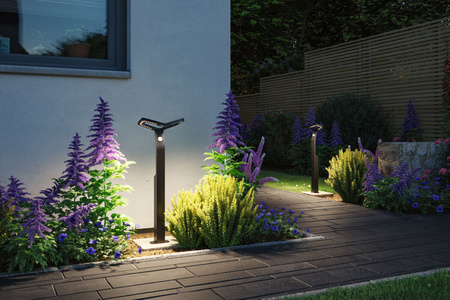 Oprawa ogrodowa ALARA LED 10W 450lm 3000K 665mm czujnik ruchu i zmierzchu IP44 230V antracyt / aluminium