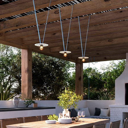 Kabel elektryczny do łańcuchów świetlnych, w oplocie ZigZag białym-Turquoise CZ11 - odporny na promieniowanie UV Creative cables XZ15CZ11